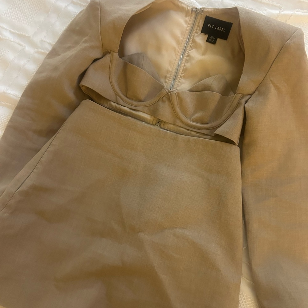 Play Label Tan Dress with Cutout Detail